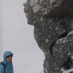 The start of Ledge Route in winter