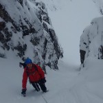 Winter Mountaineering in West Gully of Douglas Boulder