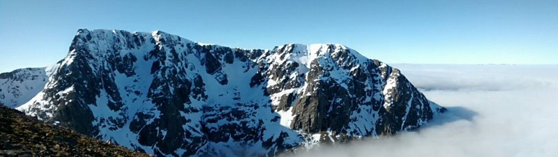 Looking across from the CMD towards the north face of Ben Nevis