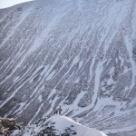 On the initial snowy ridge of Tower Ridge