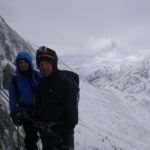 Simon and Peter being guided on Golden Oldie, Aonach Mor