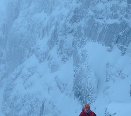 After the crux No 3 gully Buttress