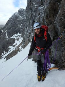 Belaying pitch 2, North Gully