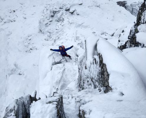 Guiding Castle Ridge on Ben Nevis