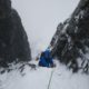 Guiding Comb Gully on a Winter Climbing Course