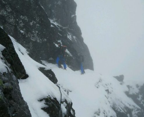 Eastern Traverse, Tower Ridge Winter Climbing