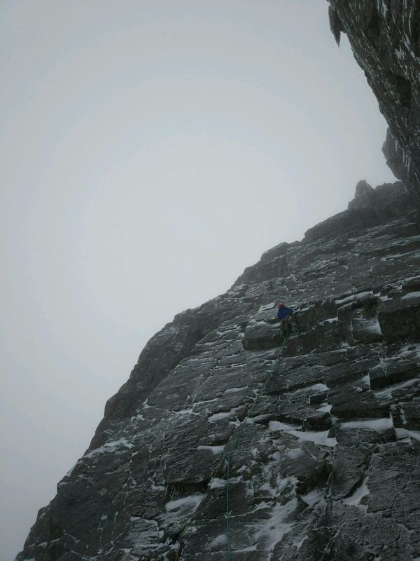 Steve on Slab Climb, Ben Nevis