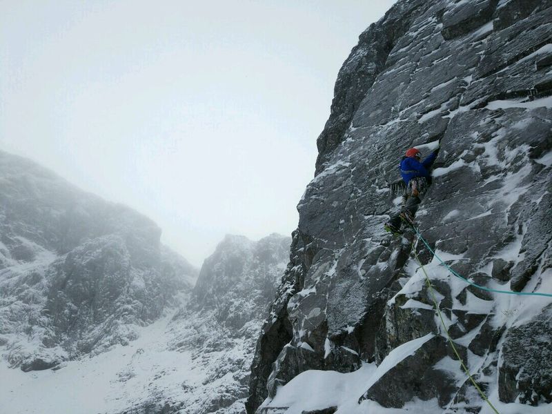 Steve on Slab Climb, Ben Nevis